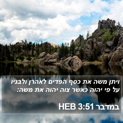 במדבר 3:51 HEB Bible Verse Image