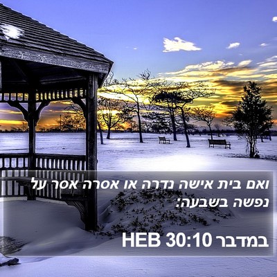 במדבר 30:10 HEB Bible Verse Image
