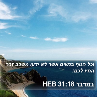 במדבר 31:18 HEB Bible Verse Image