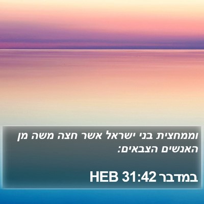במדבר 31:42 HEB Bible Verse Image