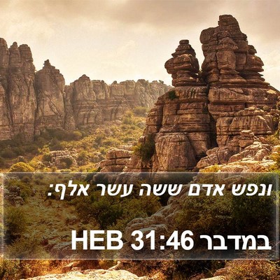במדבר 31:46 HEB Bible Verse Image