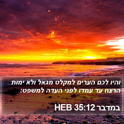 במדבר 35:12 HEB Bible Verse Image