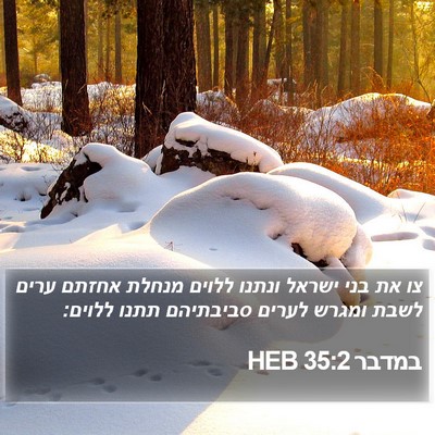 במדבר 35:2 HEB Bible Verse Image