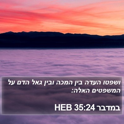 במדבר 35:24 HEB Bible Verse Image