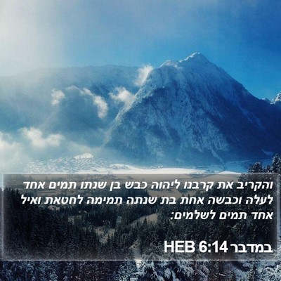 במדבר 6:14 HEB Bible Verse Image