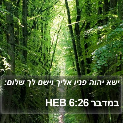 במדבר 6:26 HEB Bible Verse Image