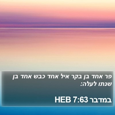 במדבר 7:63 HEB Bible Verse Image