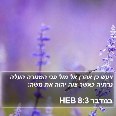במדבר 8:3 HEB Bible Verse Image