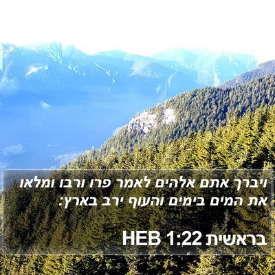 בראשית 1:22 HEB Bible Verse Image