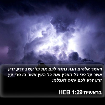 בראשית 1:29 HEB Bible Verse Image