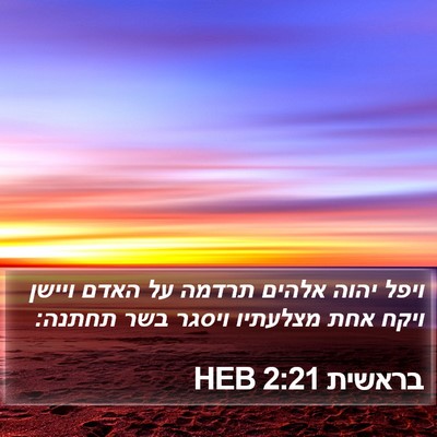 בראשית 2:21 HEB Bible Verse Image