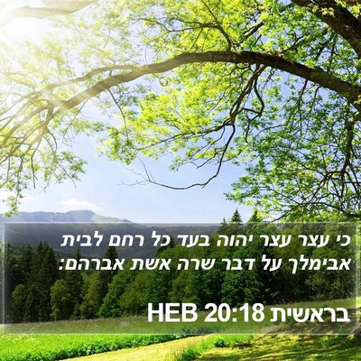 בראשית 20:18 HEB Bible Verse Image