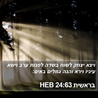 בראשית 24:63 HEB Bible Verse Image