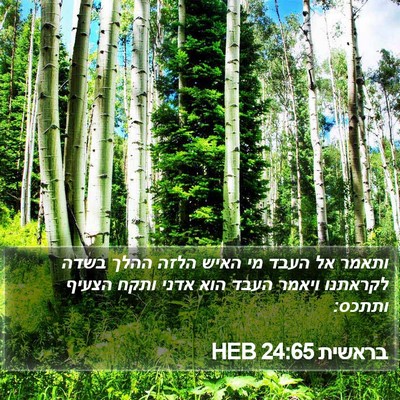בראשית 24:65 HEB Bible Verse Image