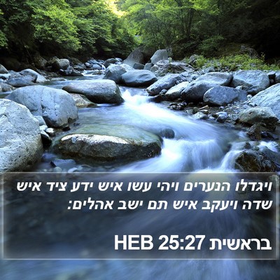בראשית 25:27 HEB Bible Verse Image