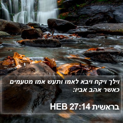 בראשית 27:14 HEB Bible Verse Image