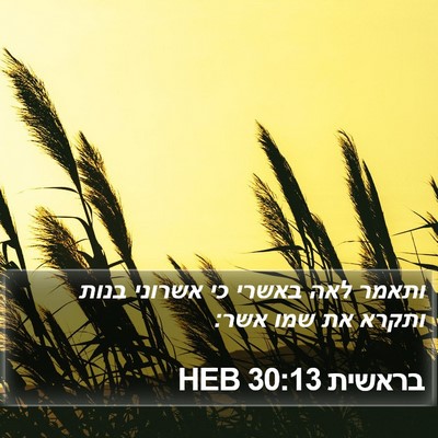 בראשית 30:13 HEB Bible Verse Image