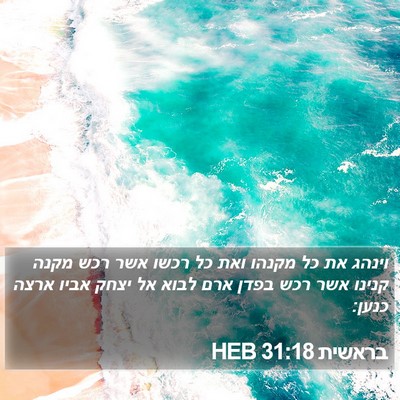 בראשית 31:18 HEB Bible Verse Image