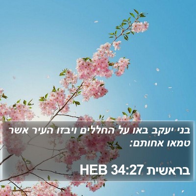 בראשית 34:27 HEB Bible Verse Image