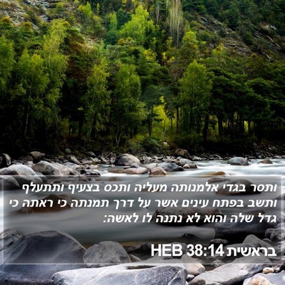 בראשית 38:14 HEB Bible Verse Image