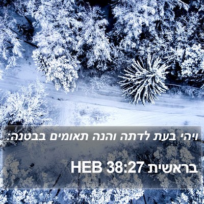 בראשית 38:27 HEB Bible Verse Image
