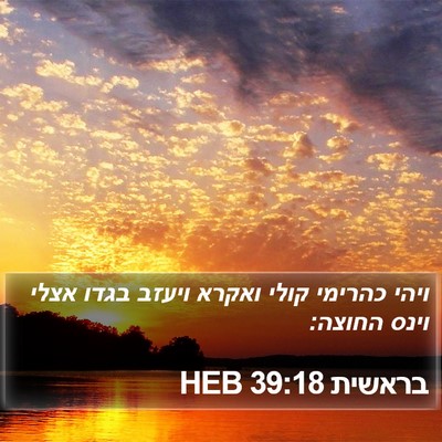 בראשית 39:18 HEB Bible Verse Image