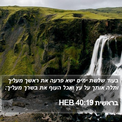 בראשית 40:19 HEB Bible Verse Image