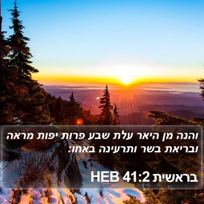 בראשית 41:2 HEB Bible Verse Image