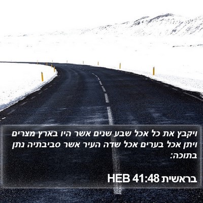בראשית 41:48 HEB Bible Verse Image