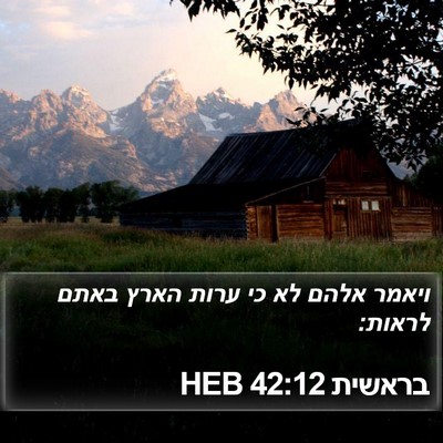 בראשית 42:12 HEB Bible Verse Image