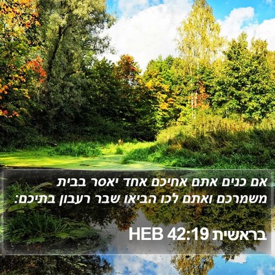 בראשית 42:19 HEB Bible Verse Image
