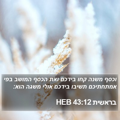 בראשית 43:12 HEB Bible Verse Image