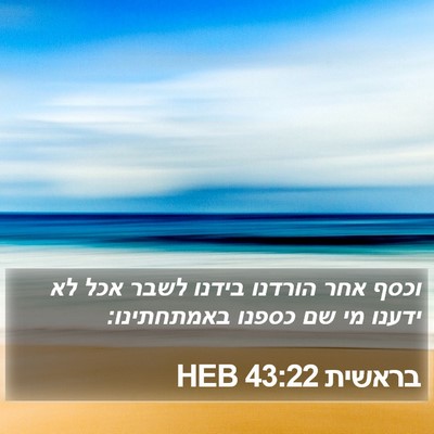 בראשית 43:22 HEB Bible Verse Image