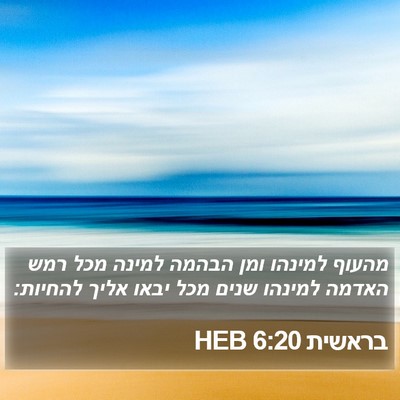 בראשית 6:20 HEB Bible Verse Image