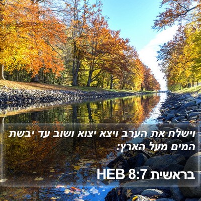 בראשית 8:7 HEB Bible Verse Image