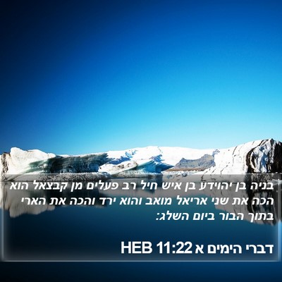 דברי הימים א 11:22 HEB Bible Verse Image