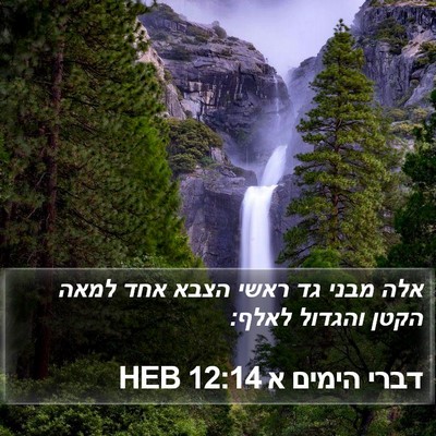 דברי הימים א 12:14 HEB Bible Verse Image