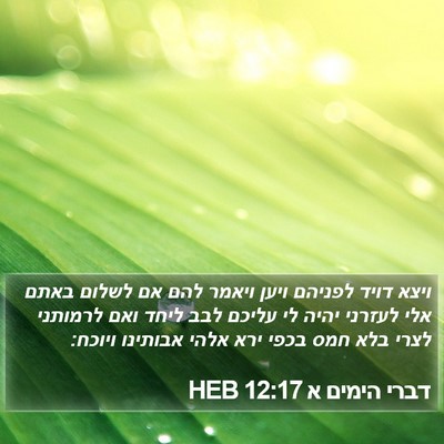 דברי הימים א 12:17 HEB Bible Verse Image