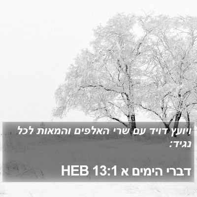 דברי הימים א 13:1 HEB Bible Verse Image