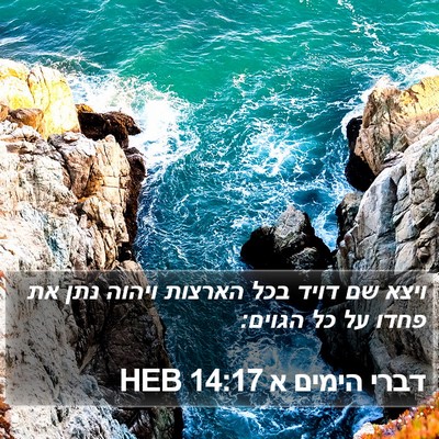דברי הימים א 14:17 HEB Bible Verse Image