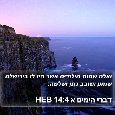 דברי הימים א 14:4 HEB Bible Verse Image