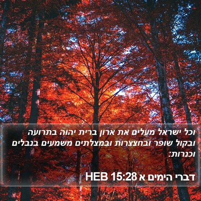 דברי הימים א 15:28 HEB Bible Verse Image