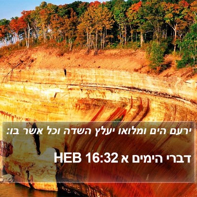 דברי הימים א 16:32 HEB Bible Verse Image