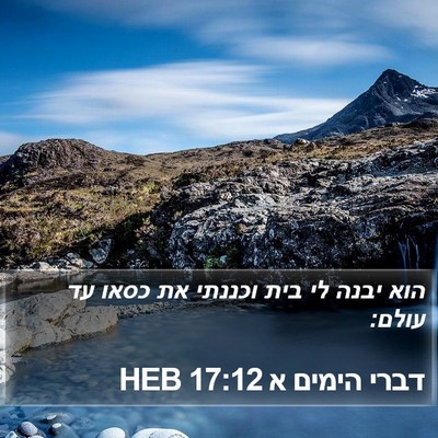 דברי הימים א 17:12 HEB Bible Verse Image