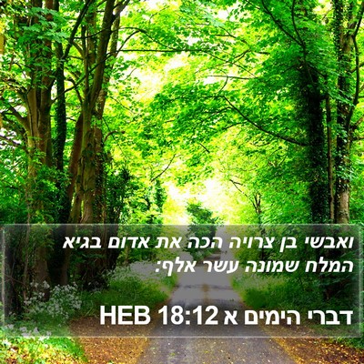 דברי הימים א 18:12 HEB Bible Verse Image