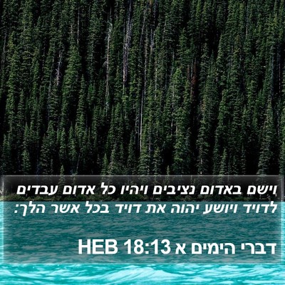 דברי הימים א 18:13 HEB Bible Verse Image