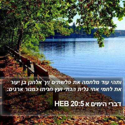 דברי הימים א 20:5 HEB Bible Verse Image