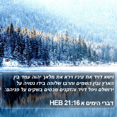 דברי הימים א 21:16 HEB Bible Verse Image