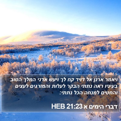 דברי הימים א 21:23 HEB Bible Verse Image