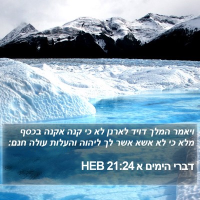 דברי הימים א 21:24 HEB Bible Verse Image
